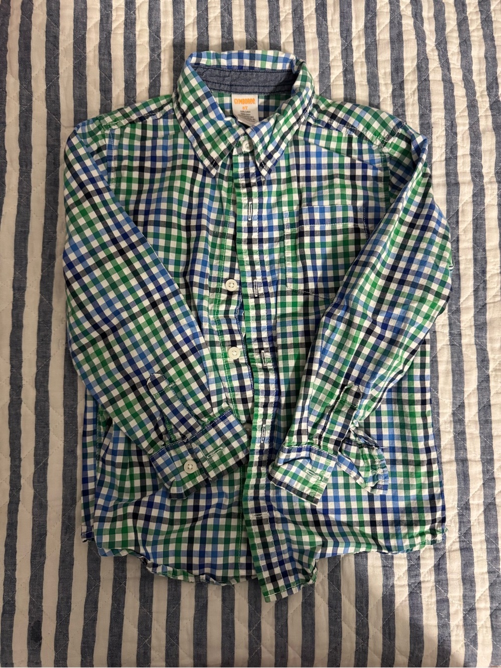 Gymboree Green & Blue Plaid Button-Down Shirt